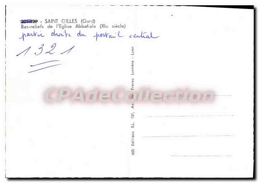 CPM Saint Gilles Bas Reliefs De I'Eglise Abbatiale — Reverso