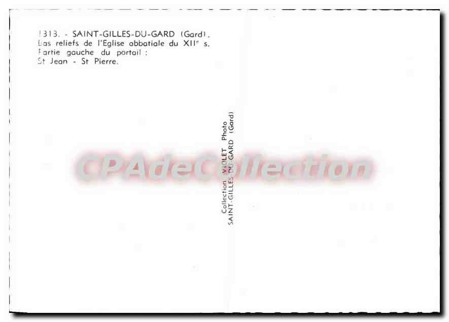 CPM Saint Gilles Du Gard Bas Reliefs De I'Eglise — Rückseite