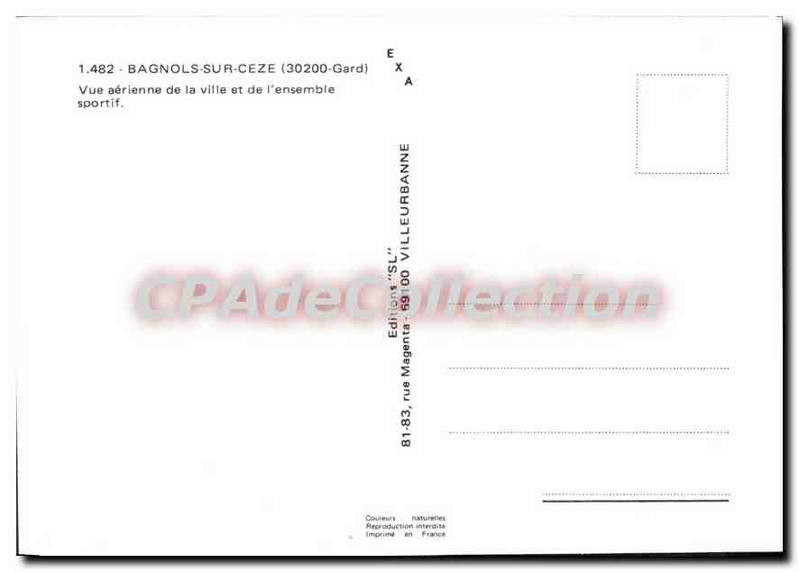 CPM Bagnols Sur Ceze Vue Aerienne De La Ville Et De I'Ensemble — Rückseite