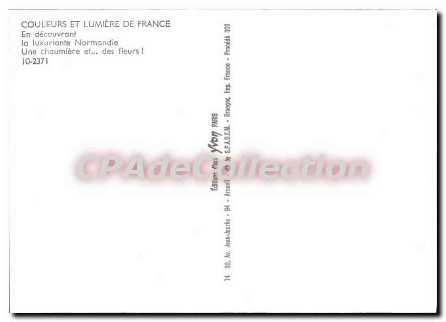 CPM La Luxuriante Normandie Une Chaumiere — Verso
