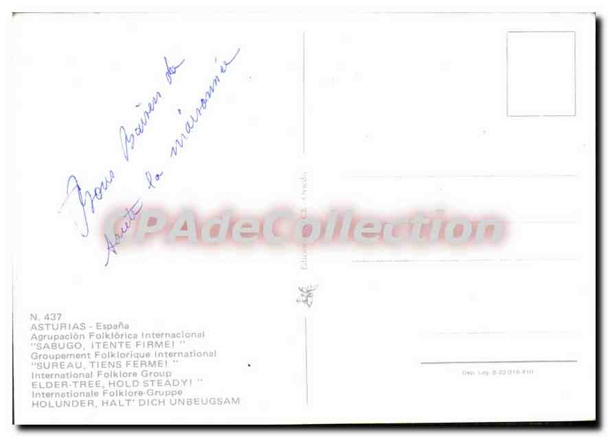 CPM Asturias Espane Agrupacion Folkiorica — Back