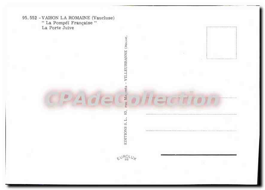 CPM Vaison La Romaine La Pompei Francaise — Verso
