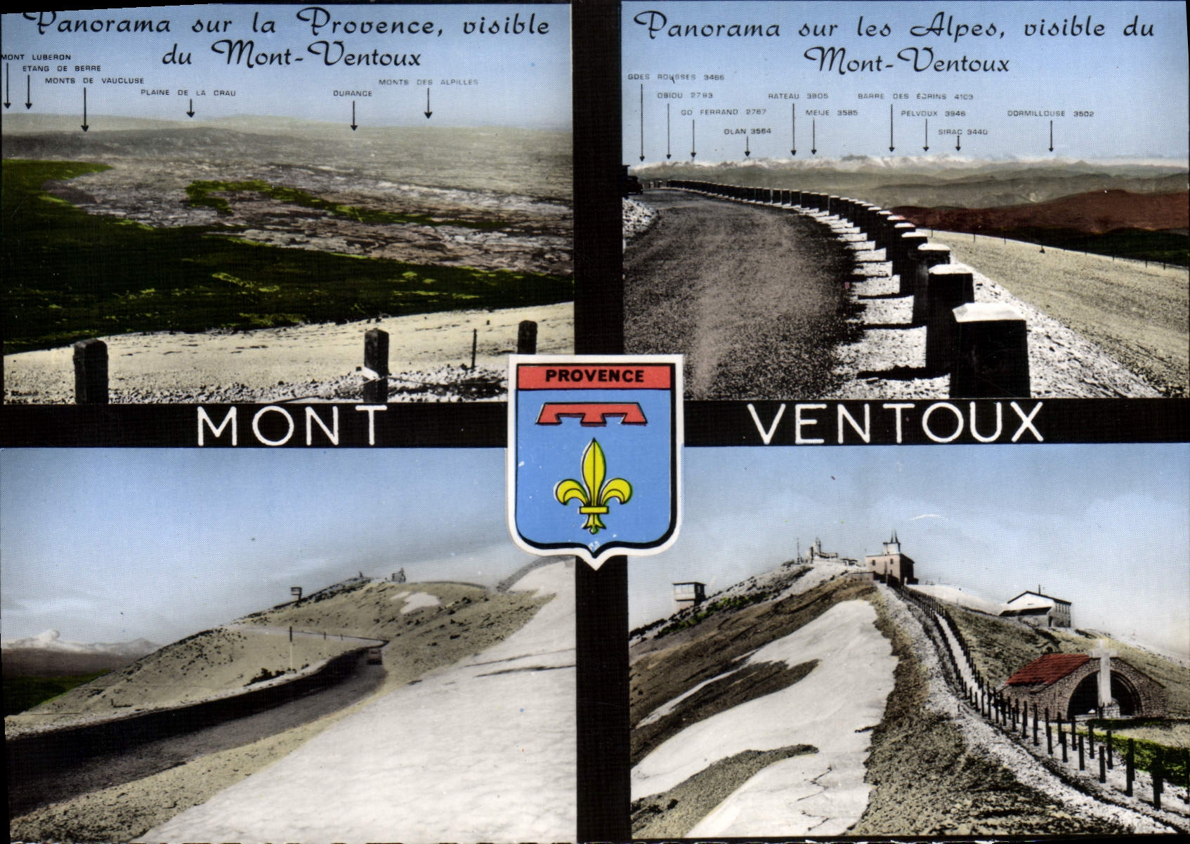 Sommet du Mont Ventoux — Panorama sur la Provence et les Alpes — Éditions S.L. Lyon-Villeurbanne