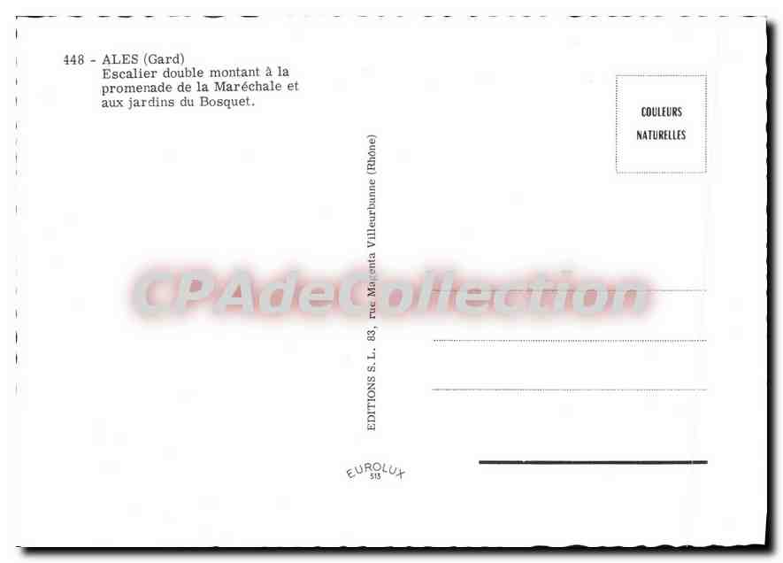 CPM Ales Escalier Double Montant A La Promenade — Verso