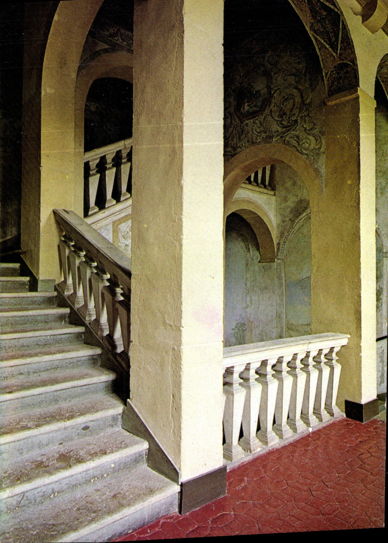Château de Fléchère — honor staircase and frescoes — Perichon-Meslay Edition - 69-Limonest