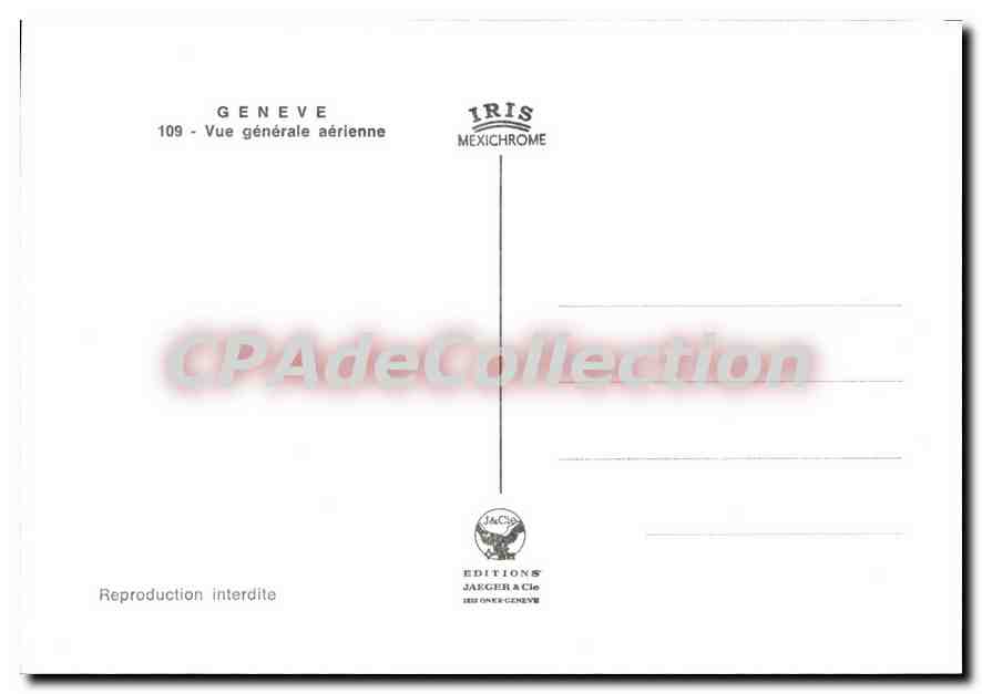 Genève — Vue générale aérienne — Éditions Jäger & Cie — Reverso