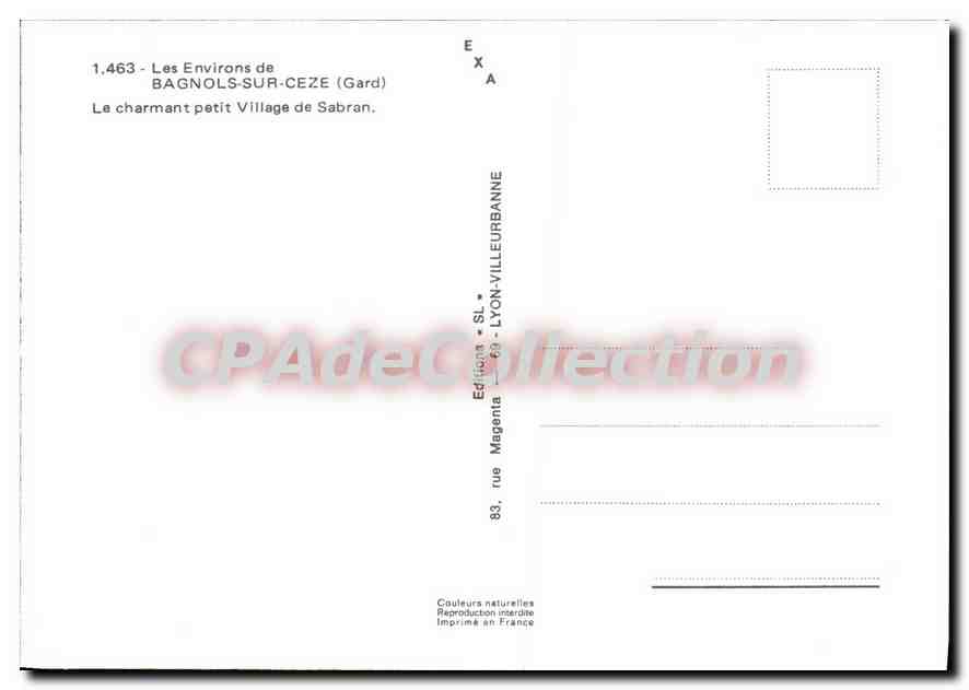 CPM Les Environs De Bagnols Sur Ceze Le Charmant Petit Village De Sabran — Rückseite