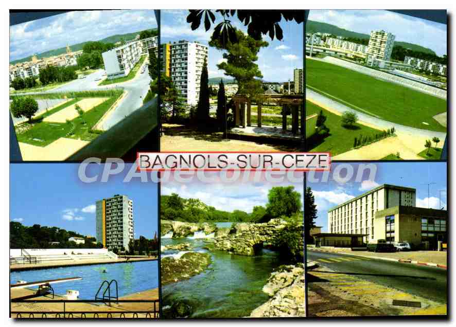 CPM Bagnols Sur Ceze Vues Sur La Ville MOderne Et Les Cascades