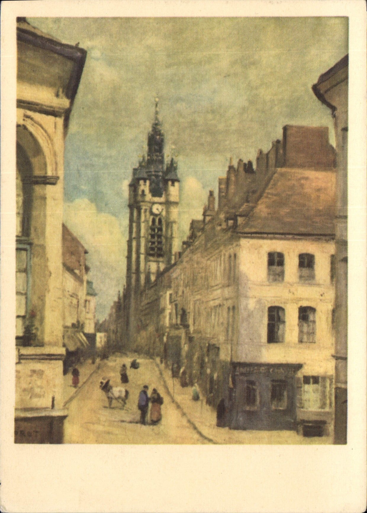 De klokkenstoel van Douai — schilderij van Jean-Baptiste Corot — Éditions de la Loterie Nationale