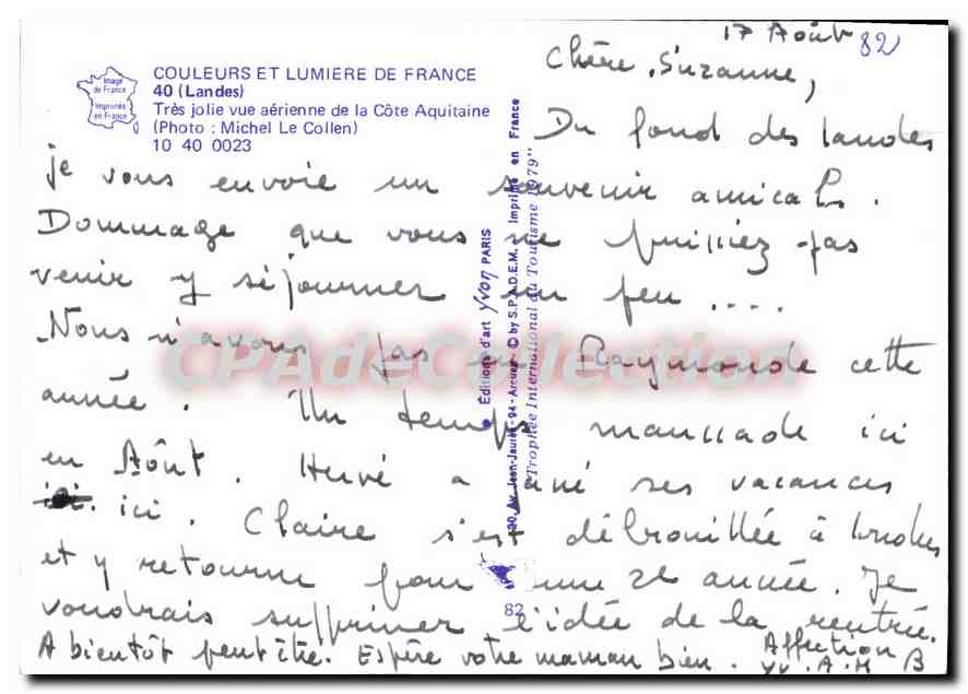 CPM Couleurs Et Lumiere De France — Verso