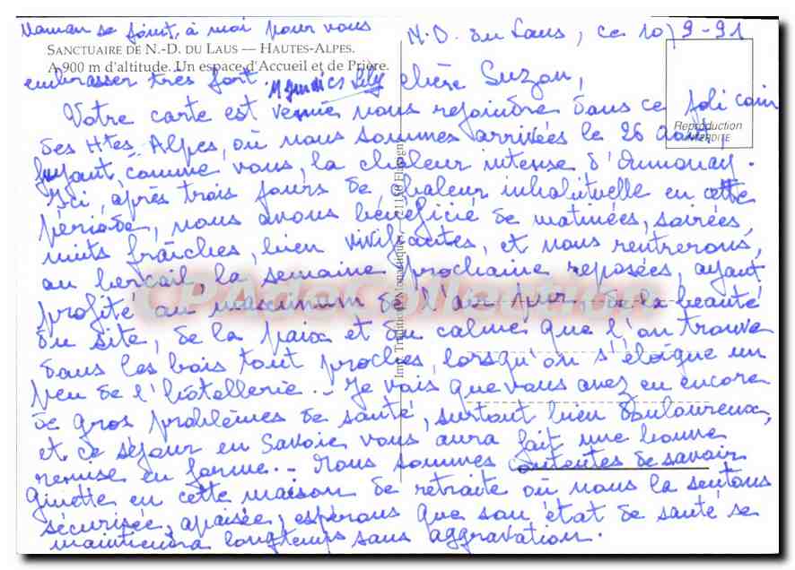 Sanctuaire de Notre-Dame du Laus — Hautes-Alpes — éditeur non identifié, n° de série non visible — Rückseite