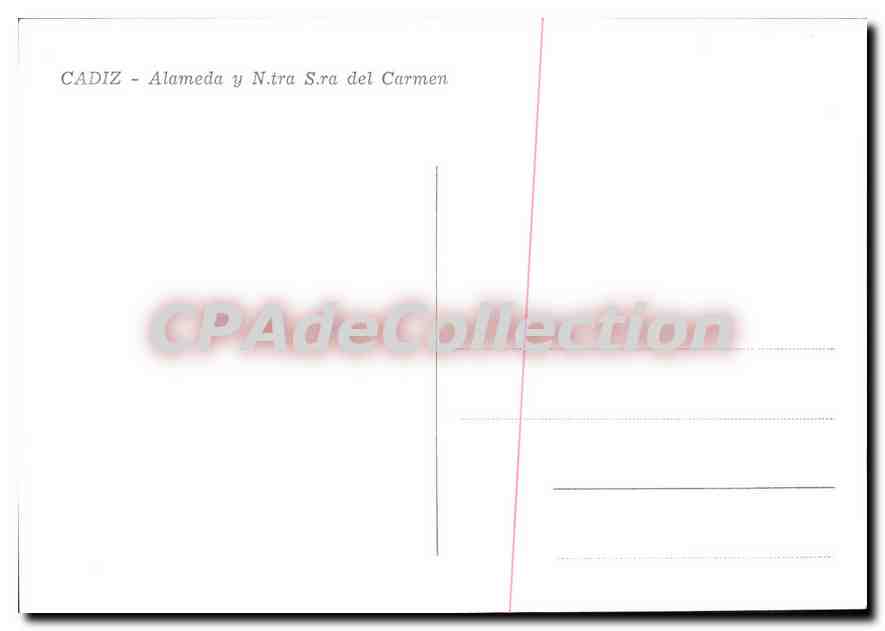CPM Cadiz Alamedu y n tra s ra del Carmen — Rückseite