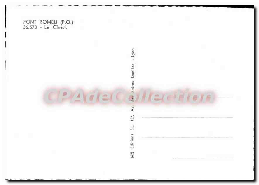 CPM Font Romeu Le Christ — Verso
