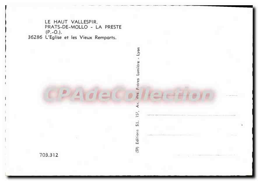 CPM Le Haut Vallespir Prats De Mollo La Preste L'Eglise et les Vieux Remparts — Verso