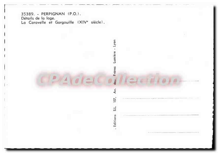 CPM Perpignan Details de la Loge La Caravelle et Gargouille — Rückseite