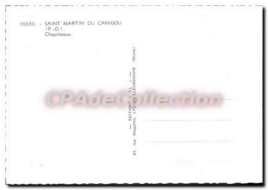 CPM Saint Martin Du Canigou Chapiteaux — Verso