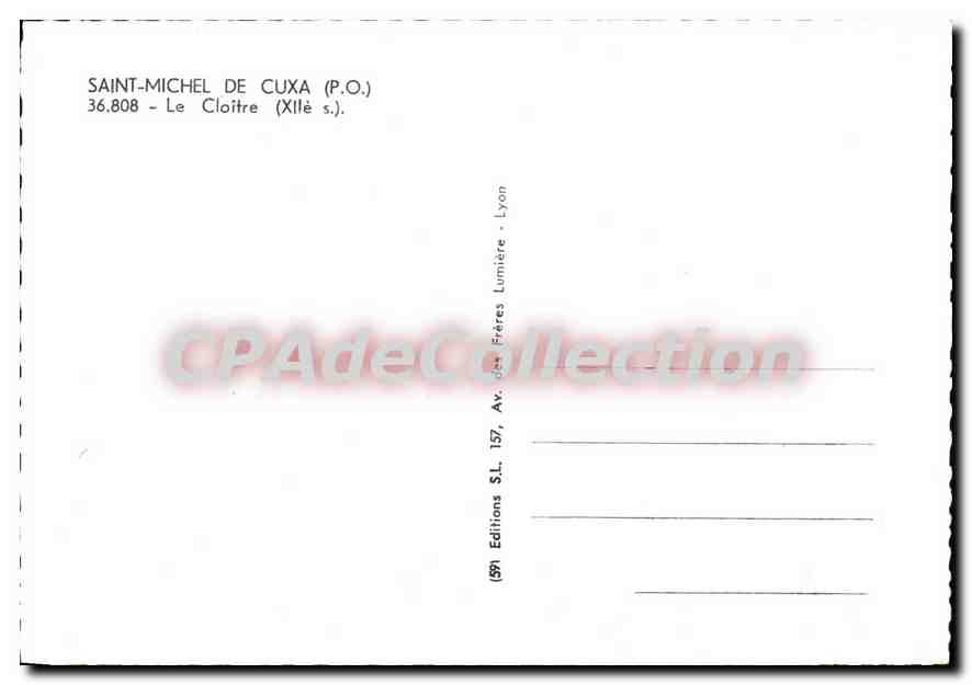 CPM Saint Michel De Cuxa Le Cloitre — Verso