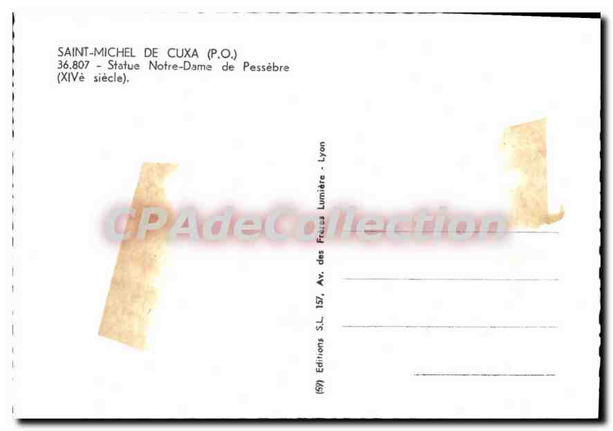 CPM Saint Michel De Cuxa Statue Notre Dame de Pessebre — Verso