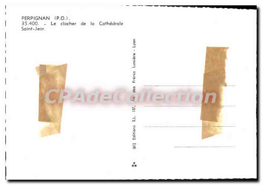 CPM Perpignan Le Clocher de la Cathedrale Saint Jeor — Rückseite