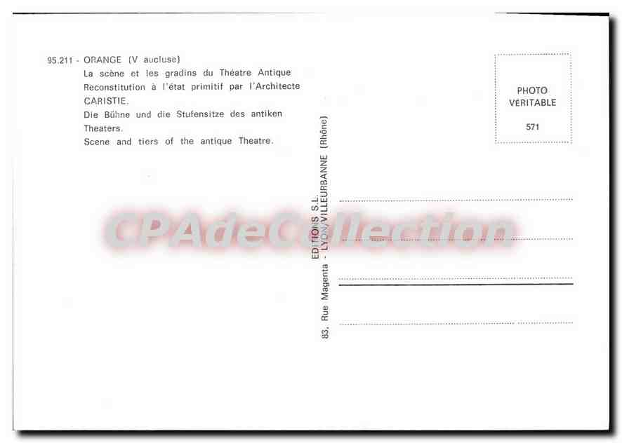 CPM Orange La Scene et les gradins du Theatre Antique Reconstitution a l'etat primitif par l'Archite — Reverso