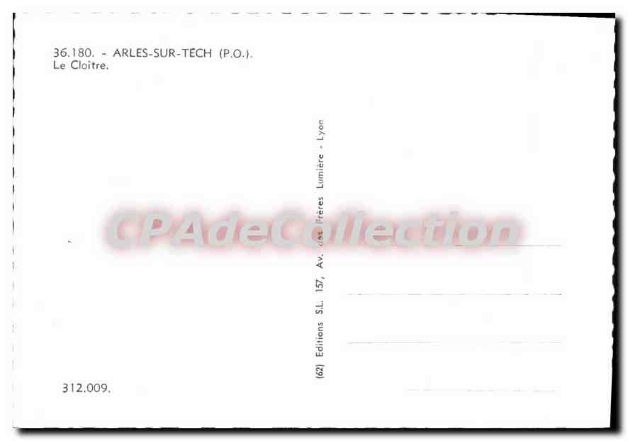 CPM Arles Sur Tech Le Cloitre — Rückseite