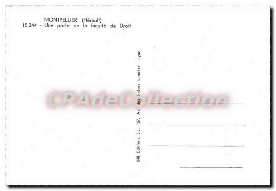 CPM Montpellier Une Porte de la Faculte de Droit — Verso