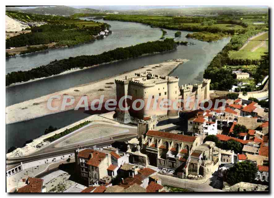 CPM Tarascon Vue Aerienne sur le Chateau du Roy Rene et le Rhone