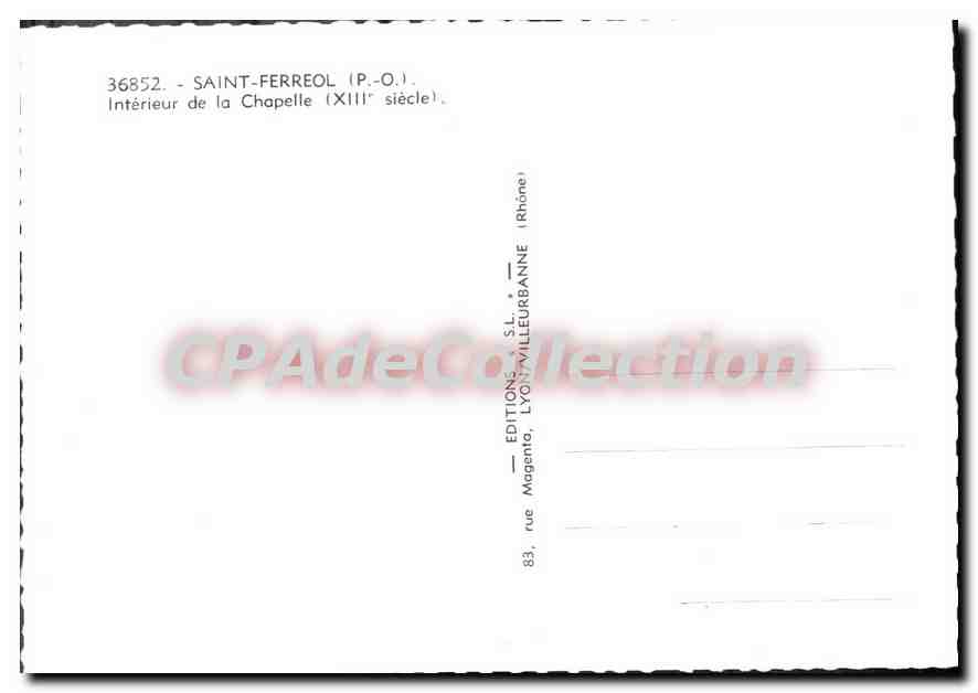 CPM Saint Ferreol Chapelle — Verso