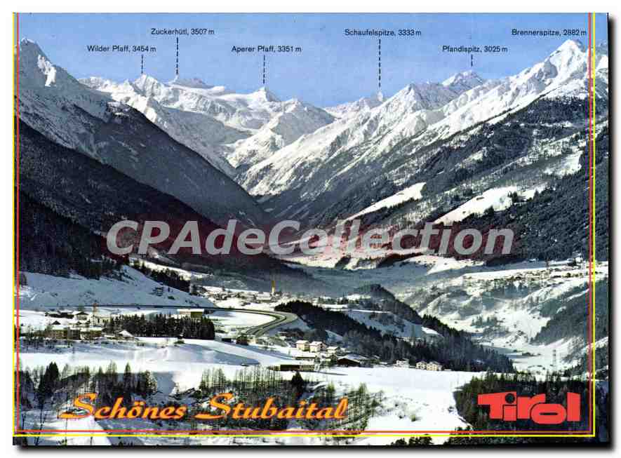 CPM Winter Im Stubaital Panaramablick von Patsch suf Schonberg Mieders Telfes Fulpmes Neustift