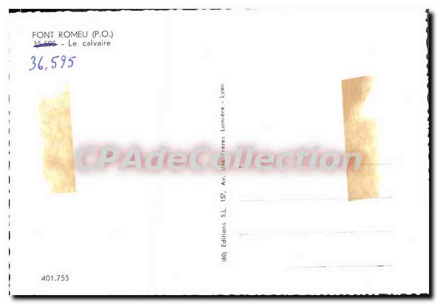 CPM Font Romeu Le Calvarie — Verso