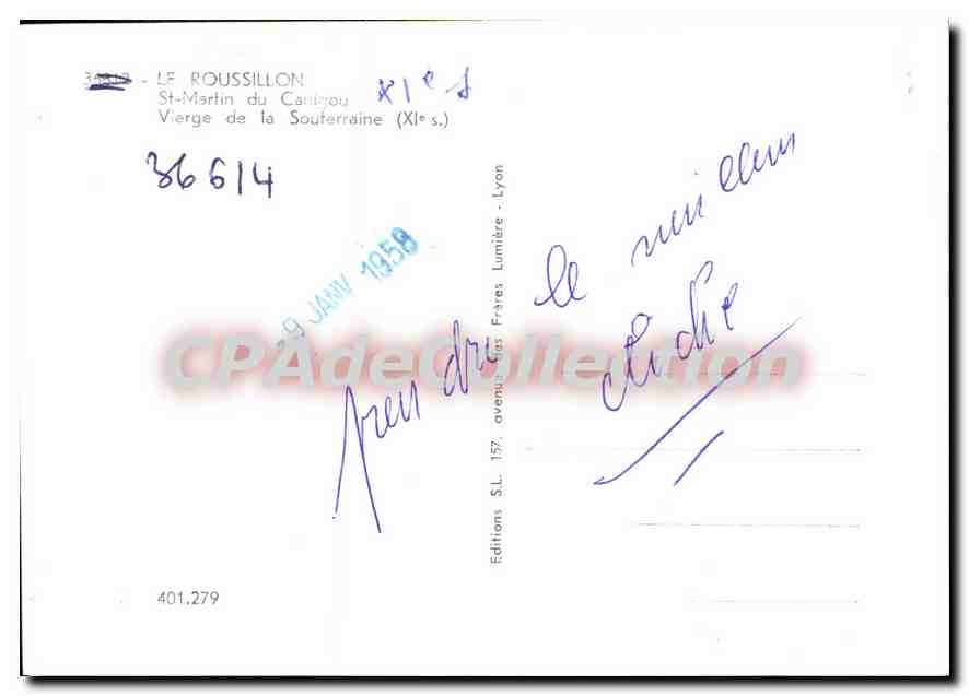 CPM Le Roussillon Saint Martin du Canigou Vierge de la Souterraine — Verso