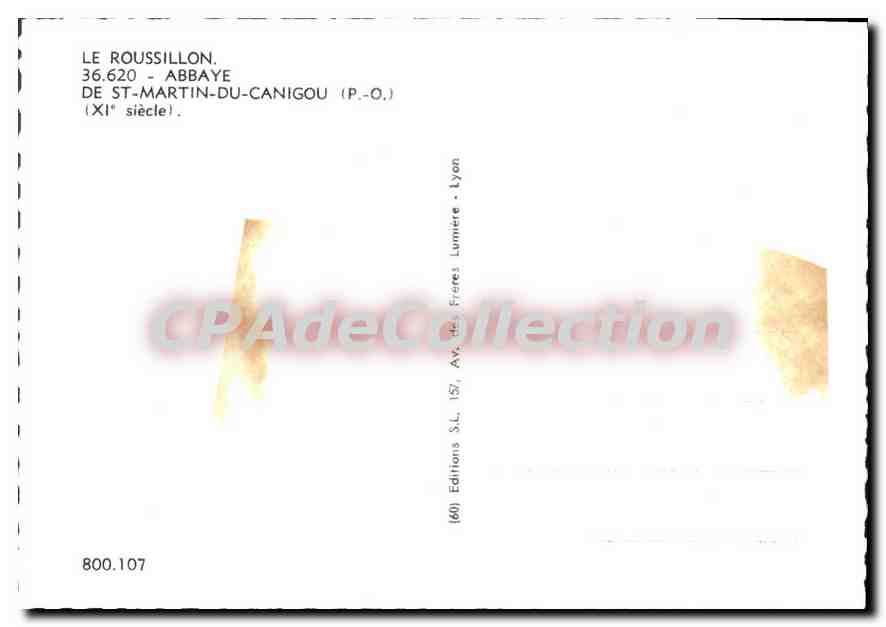 CPM Le Roussillon Abbaye De St Martin Du Canigou — Rückseite