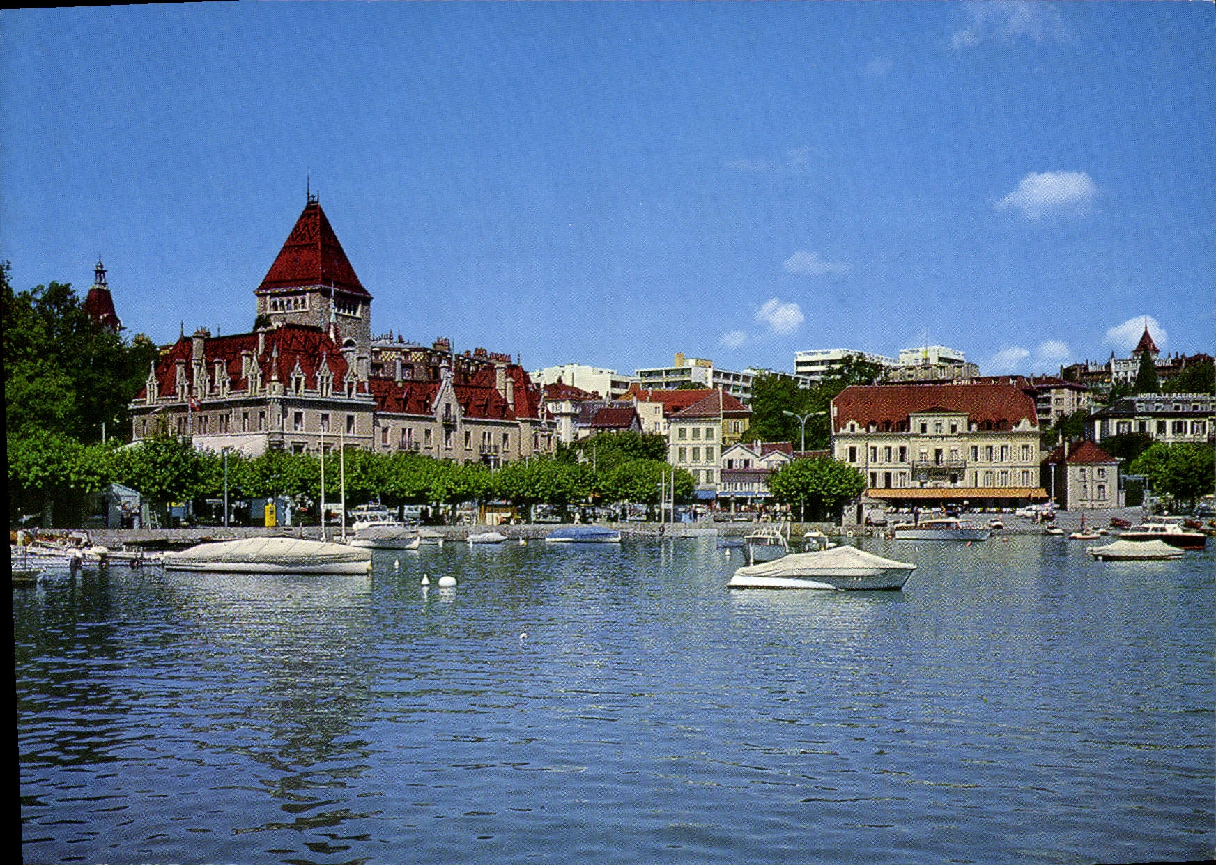 Lausanne-Ouchy — vue du lac et du château — Édition PERROCHET n°5598 - Anverso