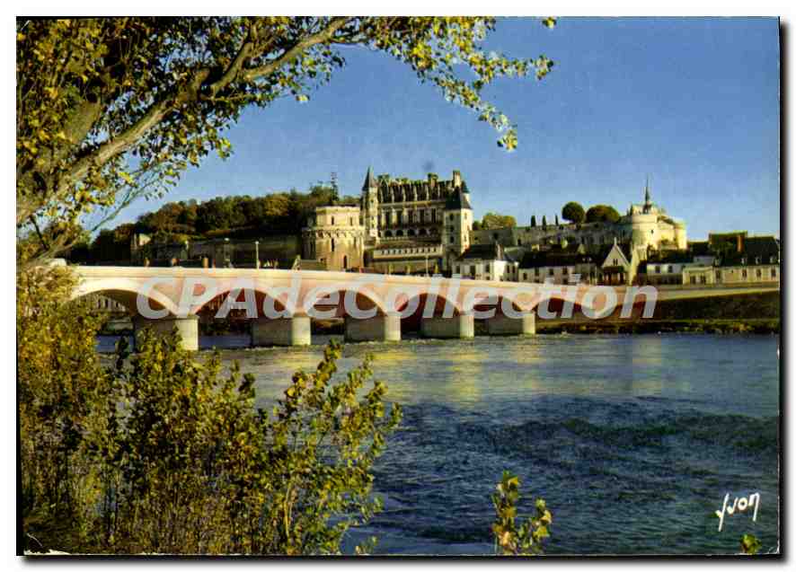 CPM Amboise Le Chateau Et Le Pont Sur La Loire