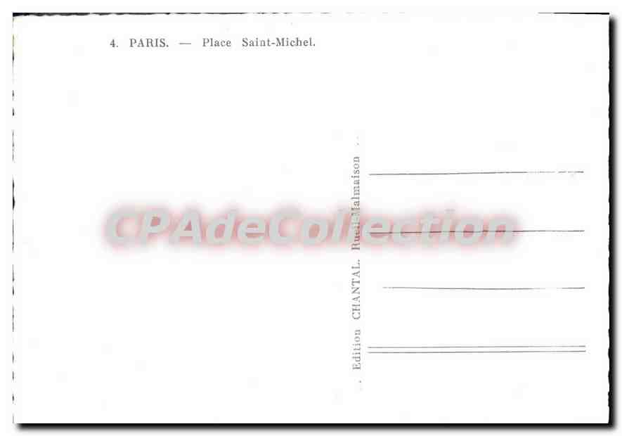 CPM Paris Place Saint Michel — Verso