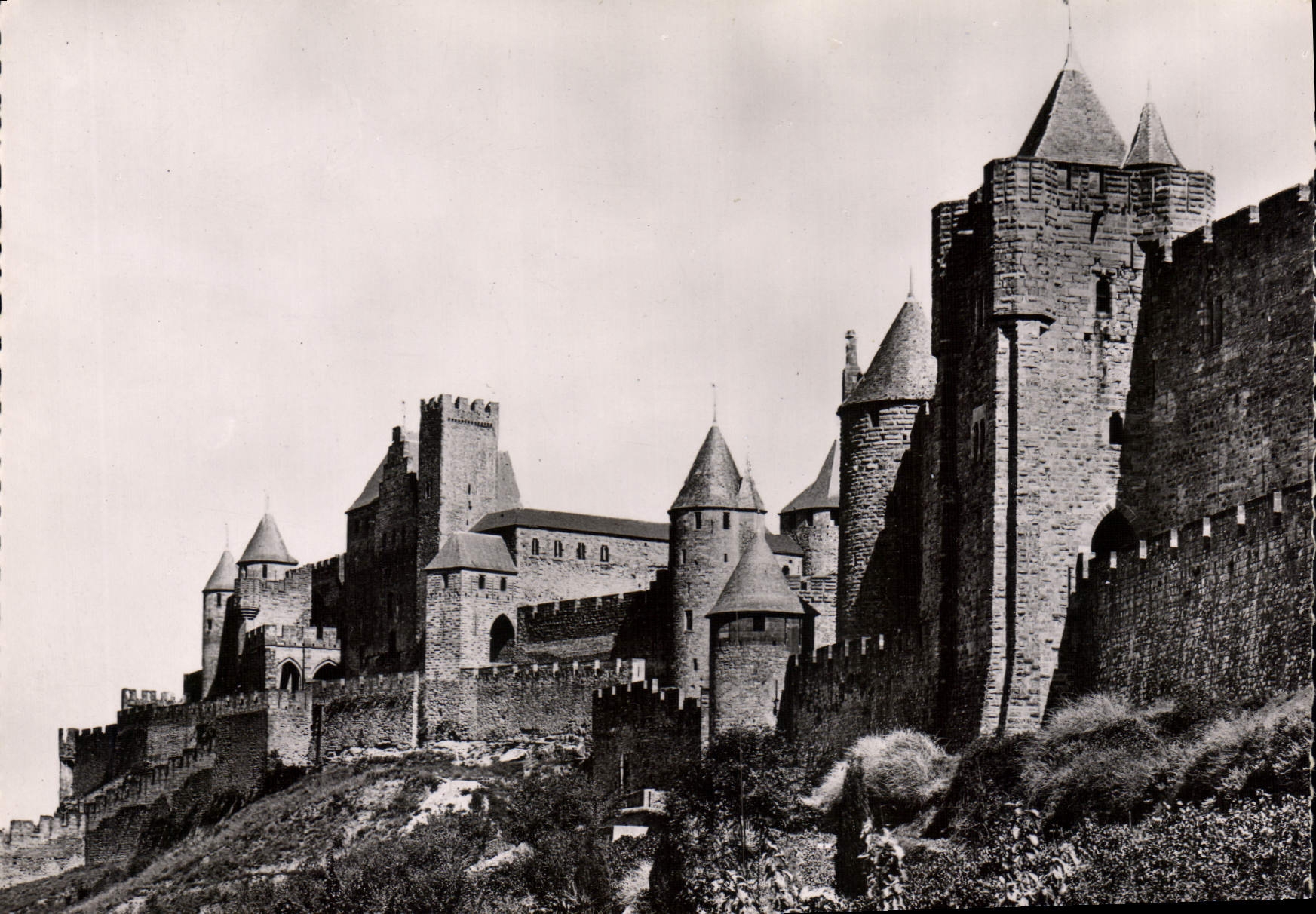 CPM La Cite De CArcassonne La Tour De I'Eveque Et Le Chateau