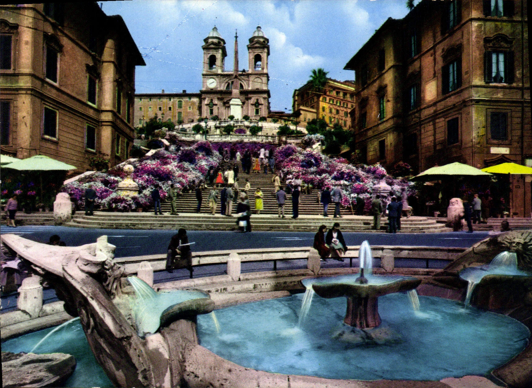 CPSM Roma Piazza Di Spagna Trinitia Dei Monti