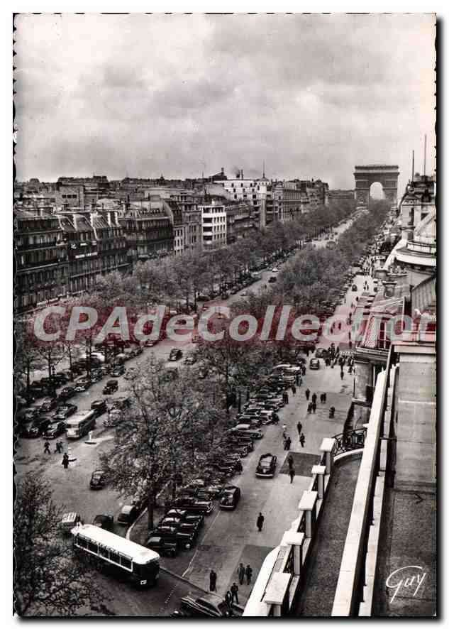 CPSM Paris Et Ses Merveilles L'Avenenue Des Champs Elysees Vers I'Arc De Triomphe