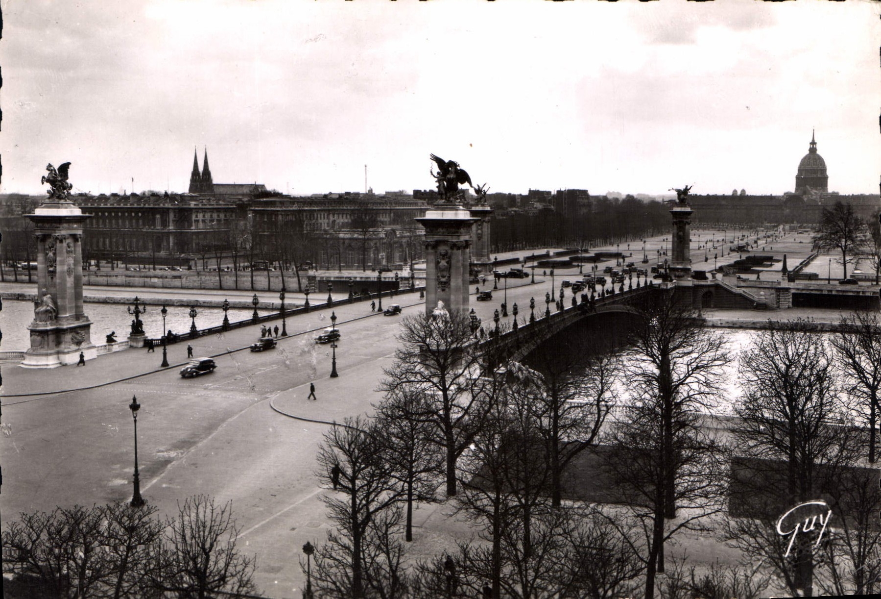 Cartolina semi-moderna Parigi E Le Sue Meraviglie Il Ponte Alexandre E L'Esplanade Degli Invalidi