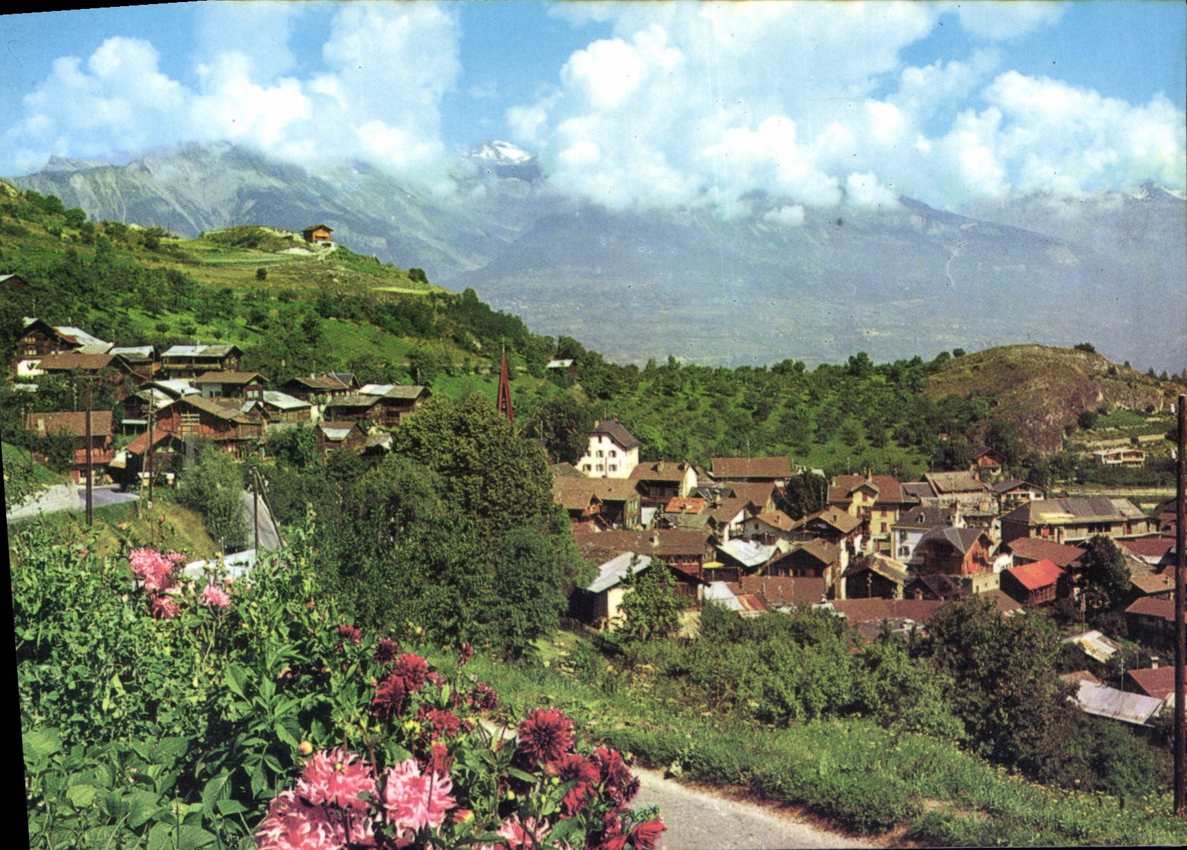 Vex - Vue panoramique du village et des montagnes - Édition A. La Chaux-de-Fonds-Lausanne, n°27-1402