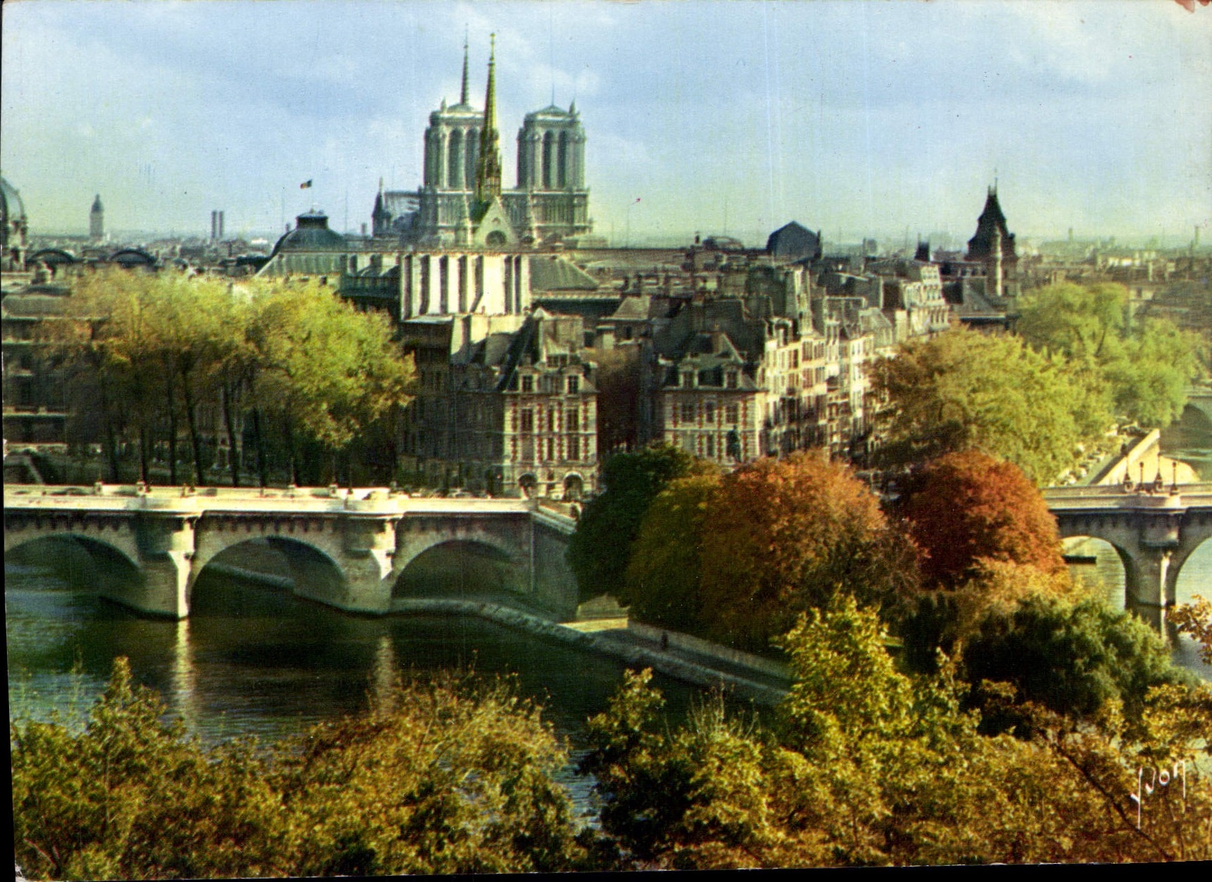 Tarjeta postal semimoderna Colores Y Luz De Francia París Notre Dame Y La Cité