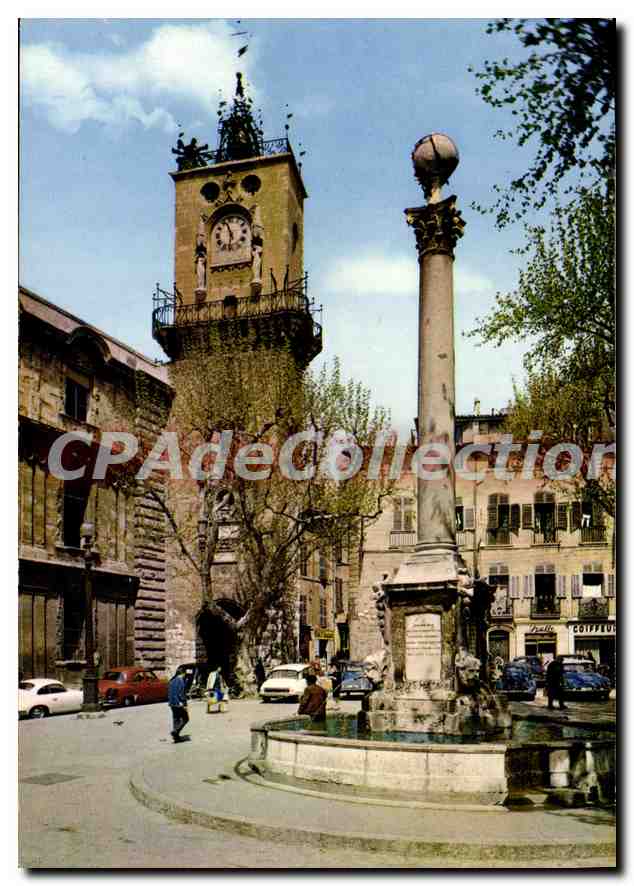 Aix-en-Provence — Place de la Mairie et le Belfroi (XVIe s.) — Éditions de France, Marseille
