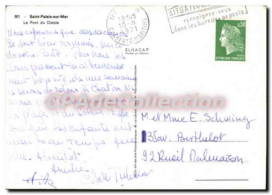 Le Pont du Diable — Saint-Palais-sur-Mer — CPAdeCollection — Verso