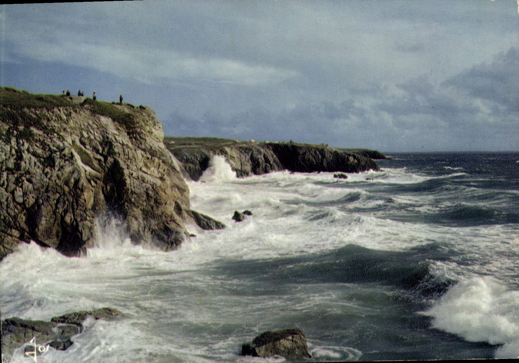 Tempête sur la Côte Sauvage — Quiberon — Éditions d'Art Jos. Châteaulin