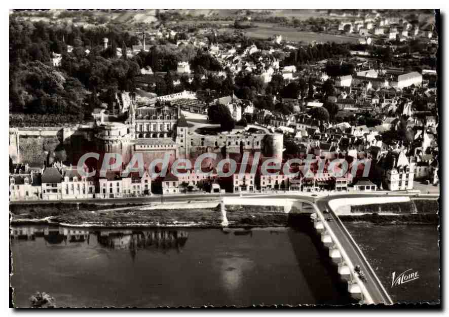 CPSM Amboise Vue Aerienne Le Pont Sur La Loire