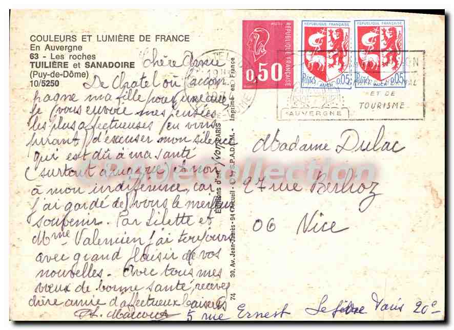 Les roches de Châtel en Auvergne — Puy-de-Dôme — Éditions Jean-Jaures — Verso