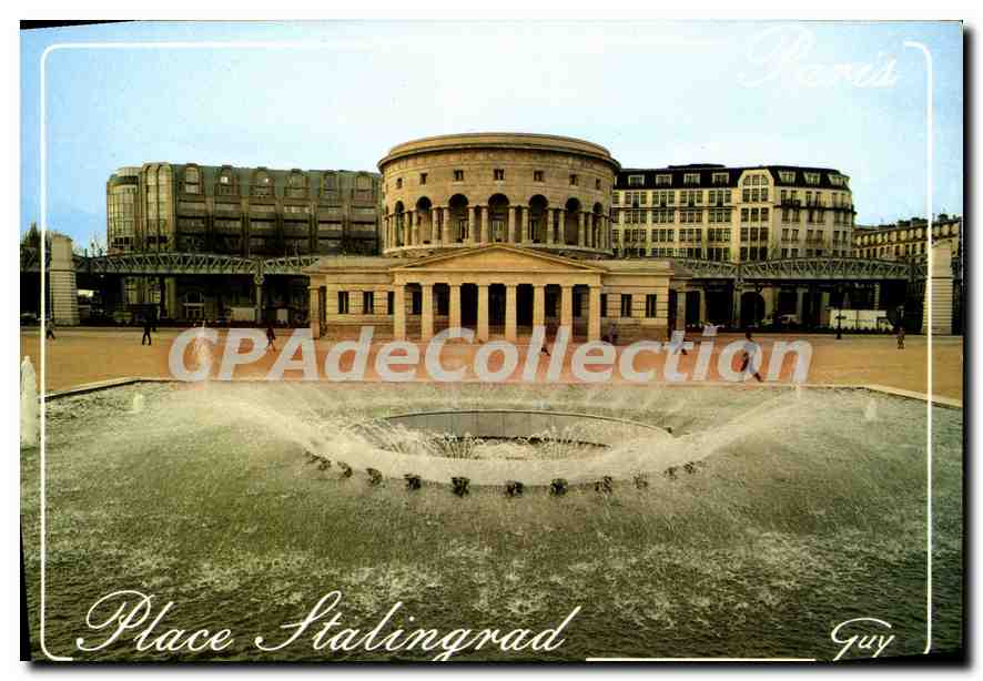 CPSM Paris et Ses Merveilles Place Stalingrad L'Esplanade et la Rotonde de la Villeite