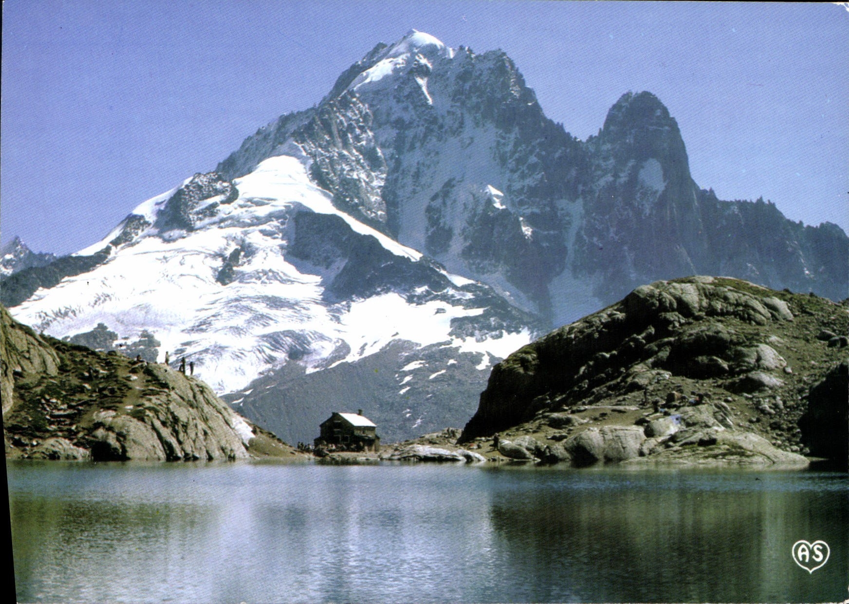 Massif du Mont-Blanc — Le Lac Blanc (4122 m), l'Aiguille Verte (4122 m) et les Drus (3754 m) — S.E.C.A. Fournier, n° 6063