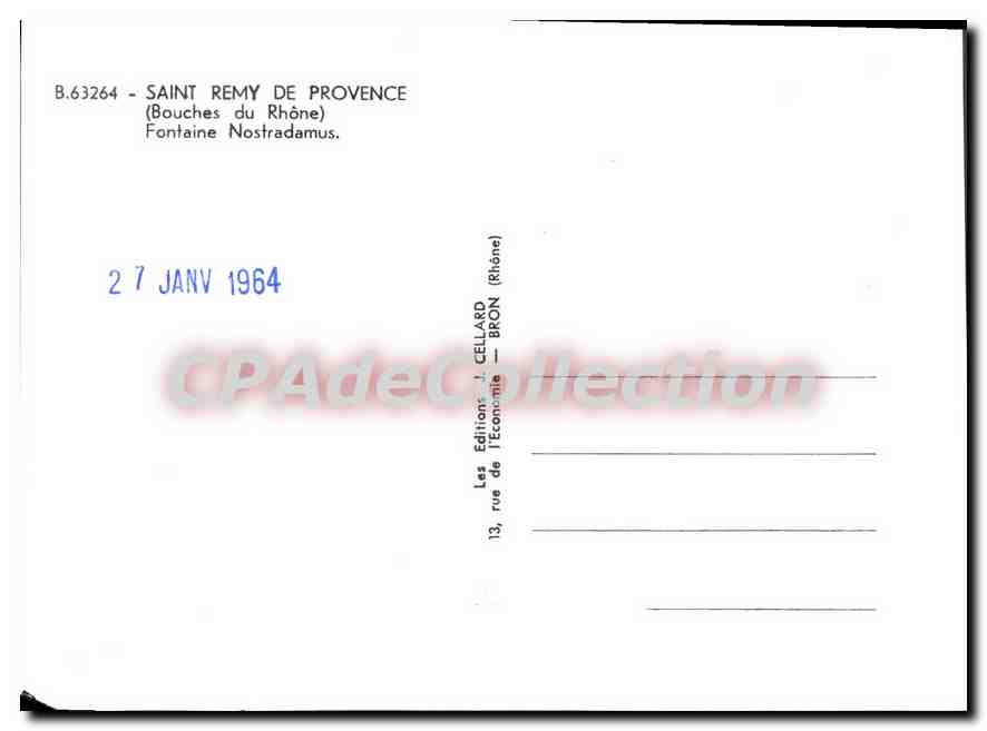 Fontaine Nostradamus — Saint Remy de Provence — Les Éditions de l'Économie — Verso
