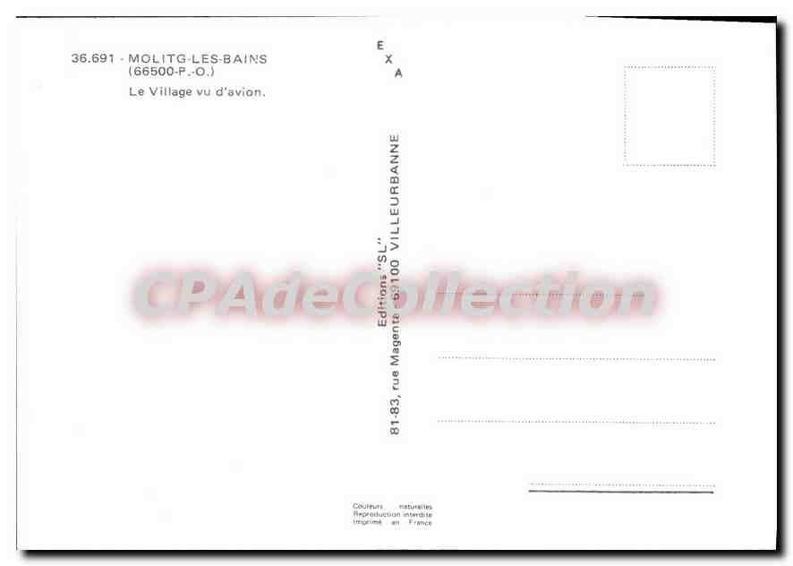 CPSM Molitg Les Bains Le Village Vu D'Avion — Rückseite